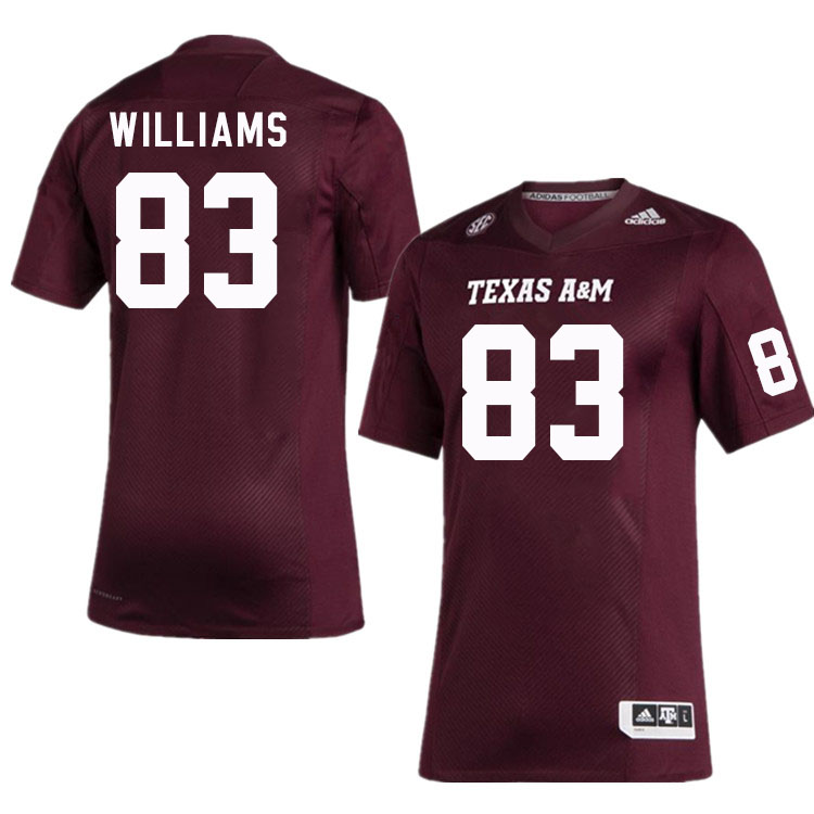 Men #83 Luke Williams Texas A&M Aggies College Football Jerseys Stitched Sale-Maroon